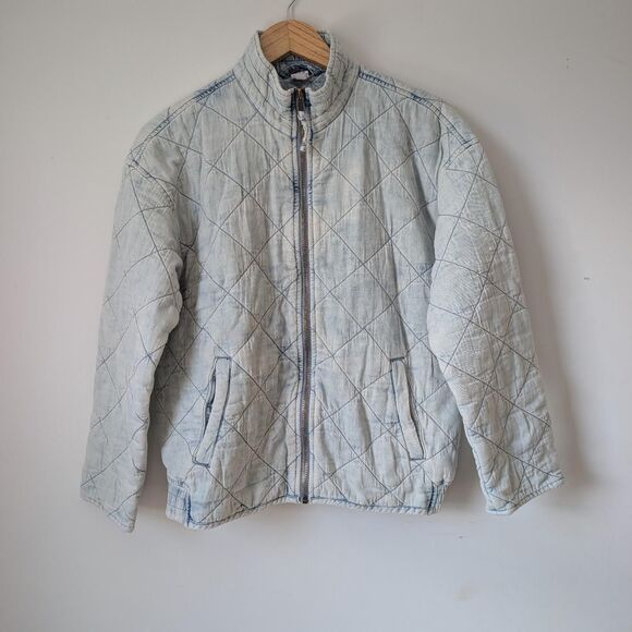 Gap Women's light indigo quilted chambray jacket size XS - Picture 1 of 7